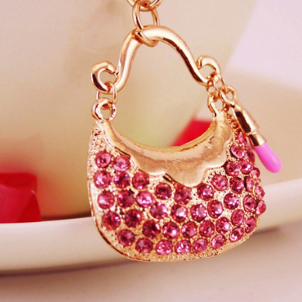 Betsey Johnson Crystal Handbag Necklace